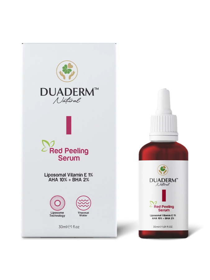 Akne Karşıtı, Onarıcı Red Peeling Serum (AHA 10% + BHA %2+ Liposomal Vit E 1%) 30 ml - 2