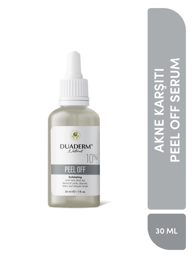 Akne Karşıtı, Siyah Nokta Önleyici Peel Off Serum (AHA 10% + BHA 2%) 30 ml - 