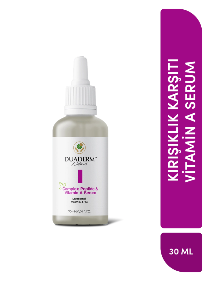Kırışıklık Karşıtı, Ton Eşitleyici Complex Peptide & Vitamin A Serum (Liposomal Vit A 5%) 30 ml - 